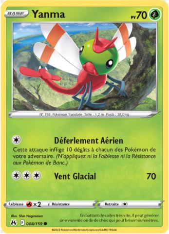 008/159 Carte Pokémon Yanma commune Epée et Bouclier EB12.5 Zénith Suprême