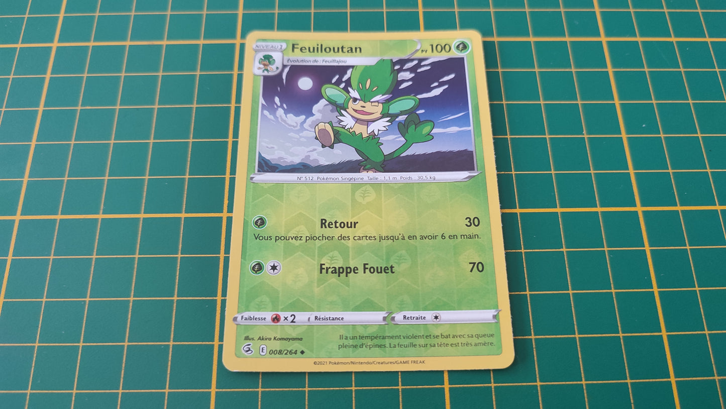 008/264 Carte Pokémon Feuiloutan peu commune reverse Epée et Bouclier EB08 Poing de Fusion #B10