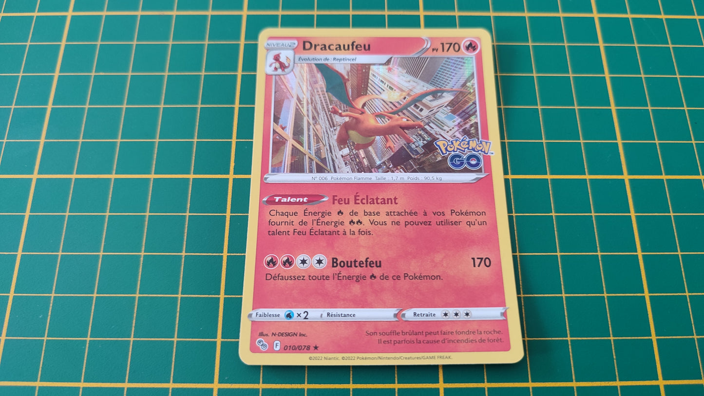 010/078 Carte Pokémon Dracaufeu rare holographique Epée et Bouclier EB10.5 Pokémon Go #B10