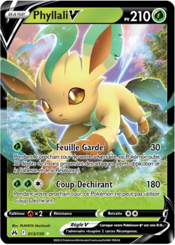 013/159 Carte Pokémon Phyllali V holographique rare Epée et Bouclier EB12.5 Zénith Suprême