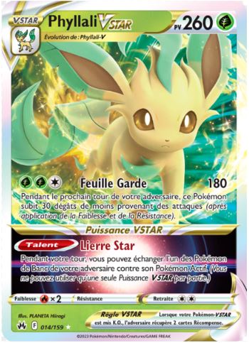 014/159 Carte Pokémon Phyllali V Star holographique rare Epée et Bouclier EB12.5 Zénith Suprême