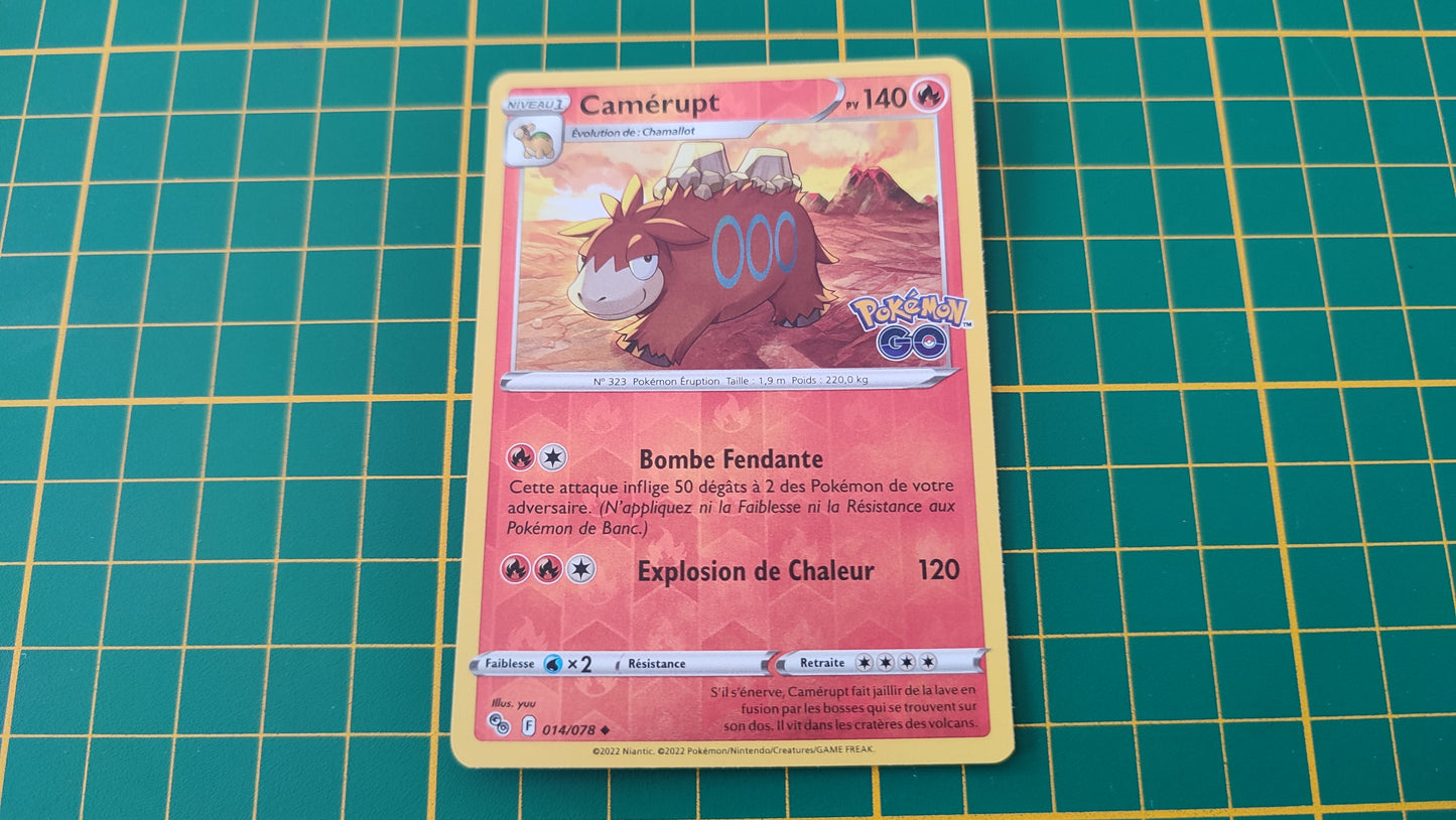 014/078 Carte Pokémon Camérupt peu commune reverse Epée et Bouclier EB10.5 Pokémon Go #B10