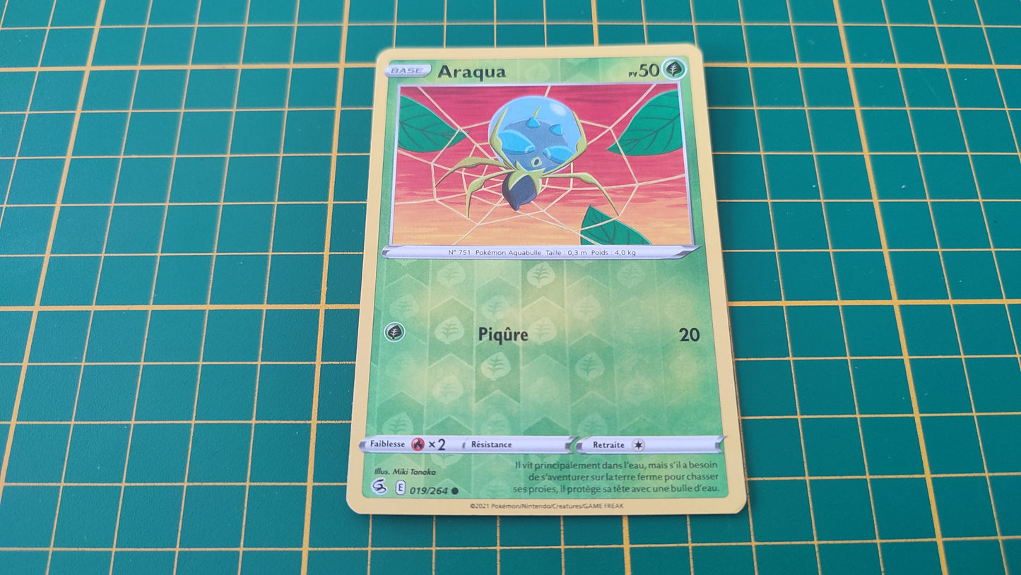 019/264 Carte Pokémon Araqua commune reverse Epée et Bouclier EB08 Poing de Fusion #B10