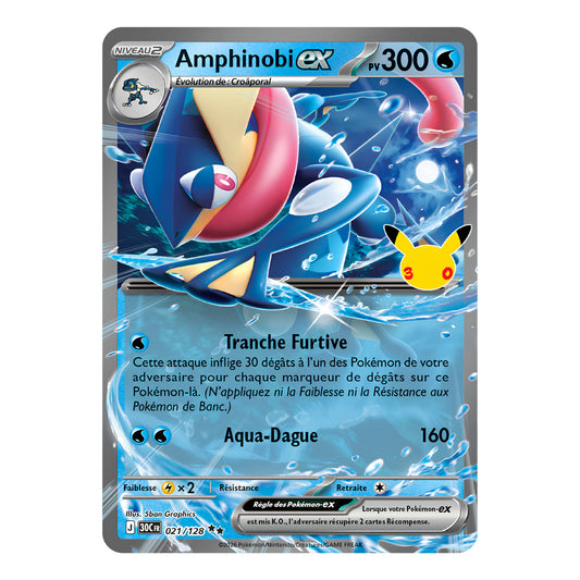 021/128 Carte Pokémon Amphinobi-ex Double Rare holographique série 30C 30ème anniversaire