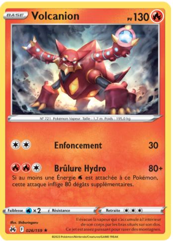 026/159 Carte Pokémon Volcanion rare Epée et Bouclier EB12.5 Zénith Suprême