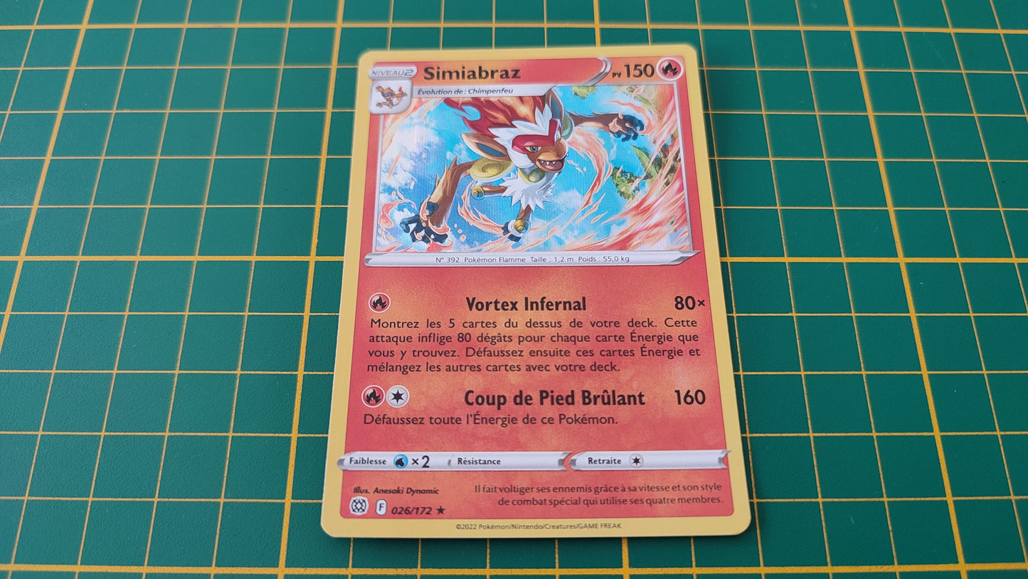 026/172 Carte Pokémon Simiabraz rare holographique Epée et Bouclier EB09 Stars Etincelantes #B10