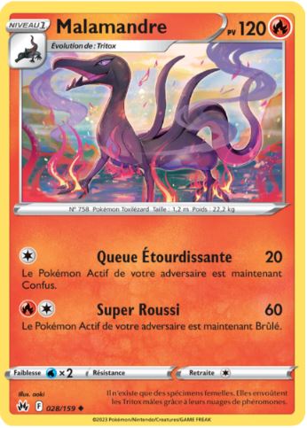 028/159 Carte Pokémon Malamandre peu commune Epée et Bouclier EB12.5 Zénith Suprême