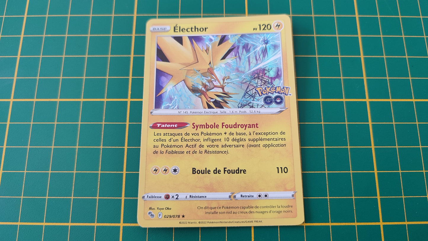 029/078 Carte Pokémon Electhor rare holographique Epée et Bouclier EB10.5 Pokémon Go #B10