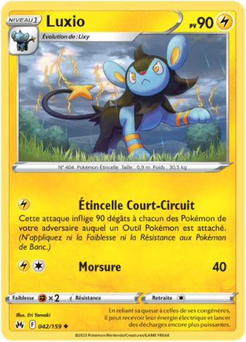 042/159 Carte Pokémon Luxio peu commune Epée et Bouclier EB12.5 Zénith Suprême