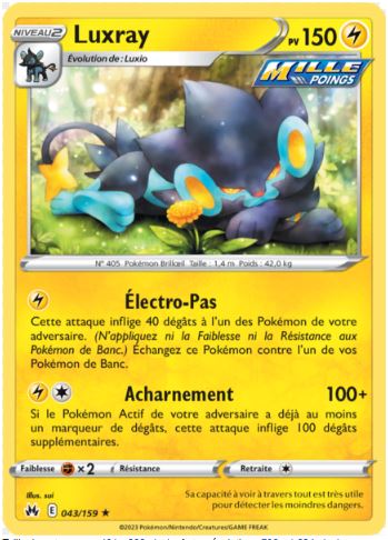 043/159 Carte Pokémon Luxray rare Epée et Bouclier EB12.5 Zénith Suprême