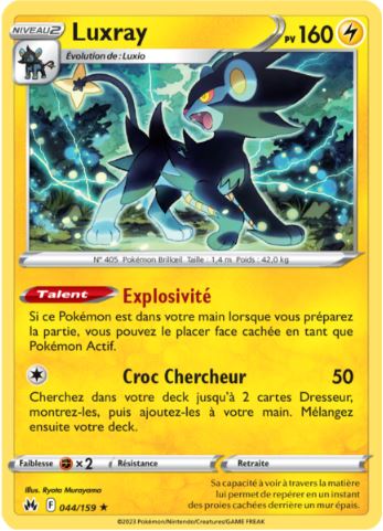 044/159 Carte Pokémon Luxray rare Epée et Bouclier EB12.5 Zénith Suprême