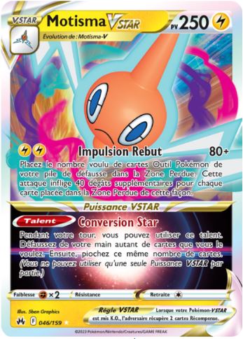 046/159 Carte Pokémon Motisma V star Holographique rare Vstar Epée et Bouclier EB12.5 Zénith Suprême