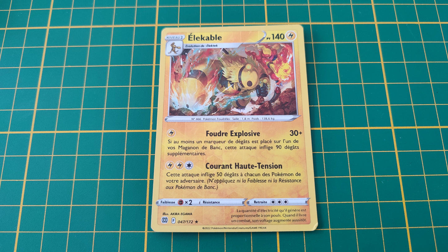 047/172 Carte Pokémon Elekable rare reverse Epée et Bouclier EB09 Stars Etincelantes #B10