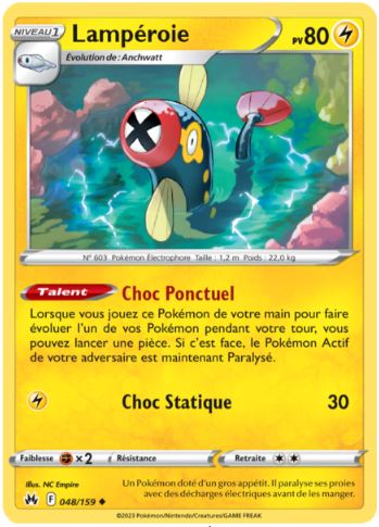 048/159 Carte Pokémon Lampéroie peu commune Epée et Bouclier EB12.5 Zénith Suprême