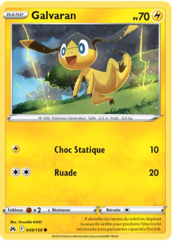 049/159 Carte Pokémon Galvaran commune Epée et Bouclier EB12.5 Zénith Suprême