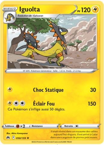 050/159 Carte Pokémon Iguolta rare Epée et Bouclier EB12.5 Zénith Suprême