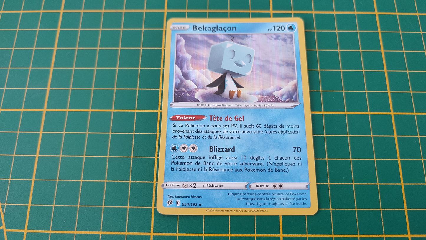054/192 Carte Pokémon Bekaglaçon rare holographique Epée et Bouclier EB02 Clash des Rebelles #B10