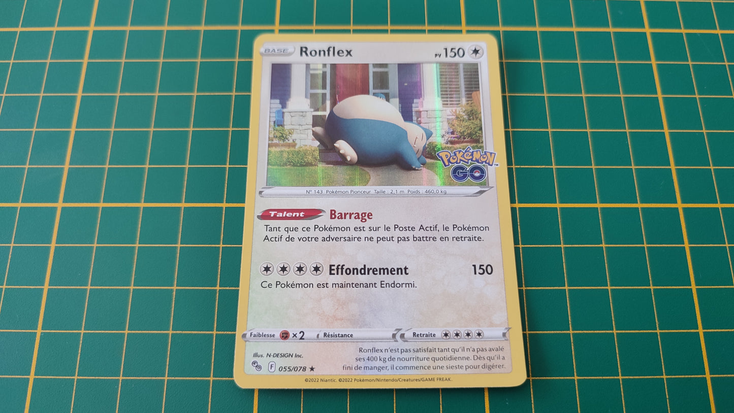 055/078 Carte Pokémon Ronflex rare holographique Epée et Bouclier EB10.5 Pokémon Go #B10