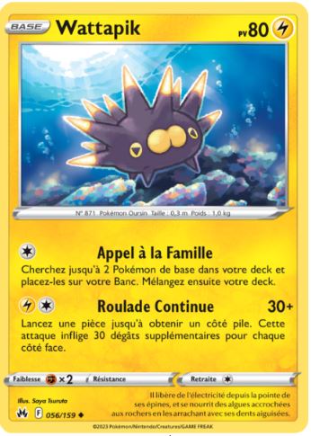 056/159 Carte Pokémon Wattapik peu commune Epée et Bouclier EB12.5 Zénith Suprême