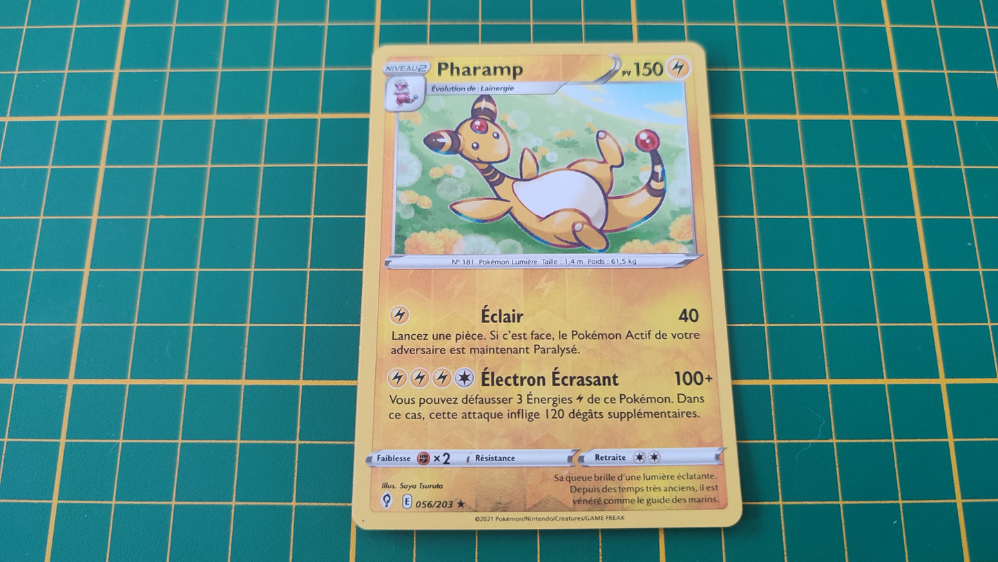 056/203 Carte Pokémon Pharamp rare reverse Epée et Bouclier EB07 Evolution Céleste #B10