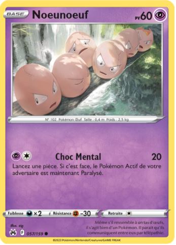 057/159 Carte Pokémon Noeunoeuf commune Epée et Bouclier EB12.5 Zénith Suprême