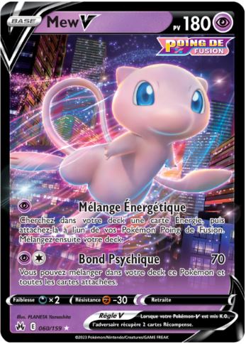 060/159 Carte Pokémon Mew V rare holographique Epée et Bouclier EB12.5 Zénith Suprême