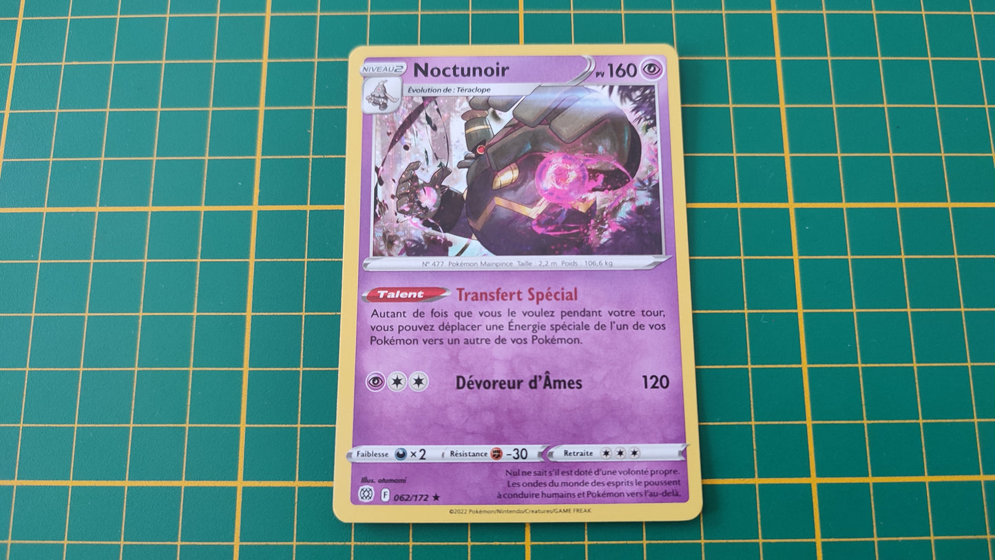 062/172 Carte Pokémon Noctunoir rare holographique Epée et Bouclier EB09 Stars Etincelantes #B10