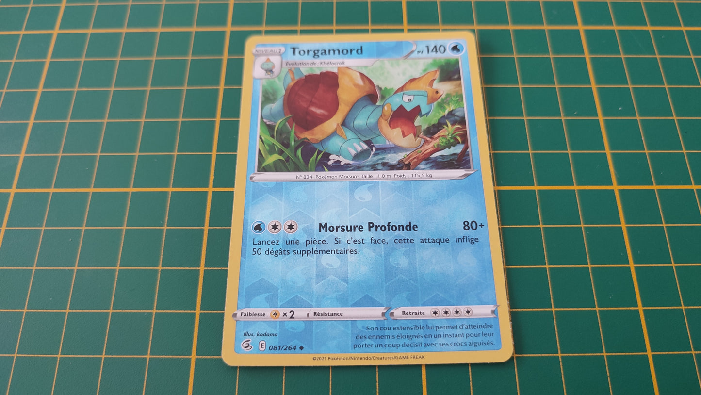 081/264 Carte Pokémon Torgamord peu commune reverse Epée et Bouclier EB08 Poing de Fusion #B10