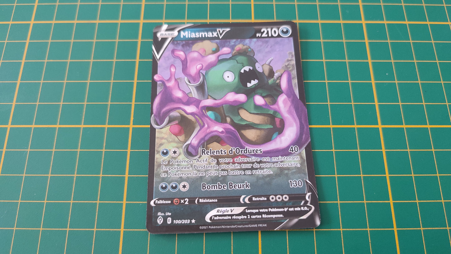 100/203 Carte Pokémon Miasmax V rare Epée et Bouclier EB07 Evolution Céleste #B10