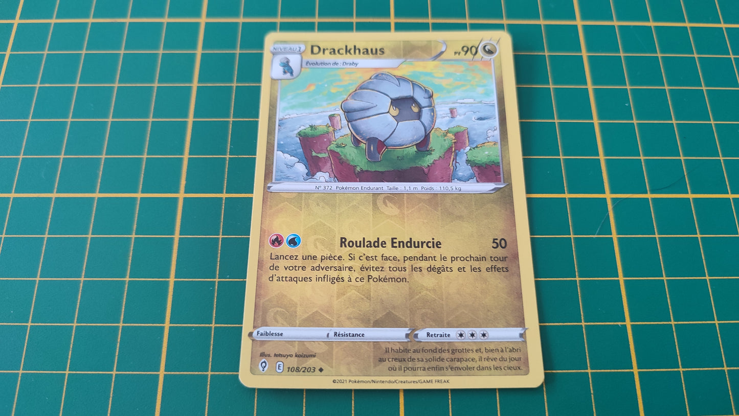 108/203 Carte Pokémon Drackhaus peu commune reverse Epée et Bouclier EB07 Evolution Céleste #B10