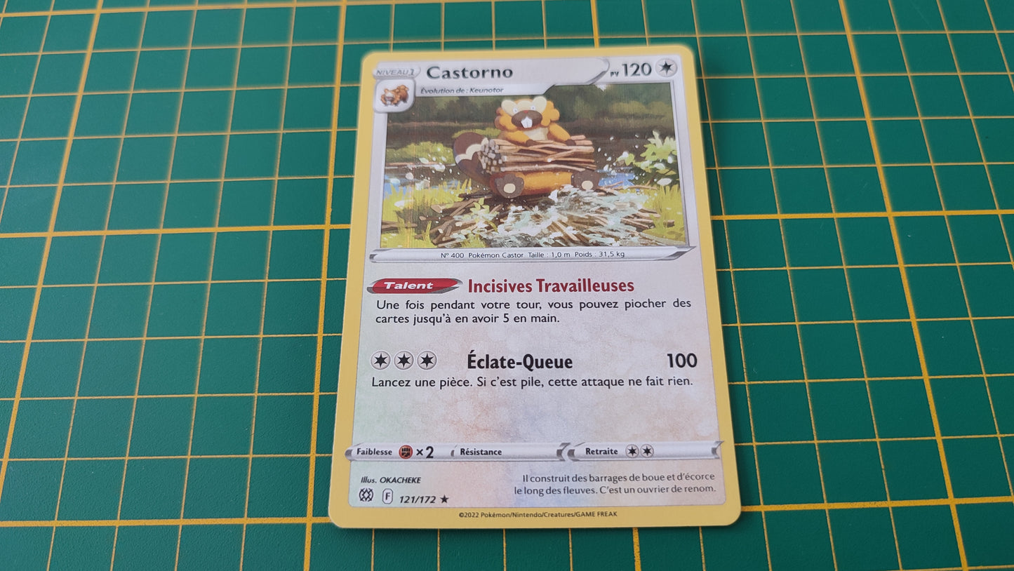 121/172 Carte Pokémon Castorno rare holographique Epée et Bouclier EB09 Stars Etincelantes #B10