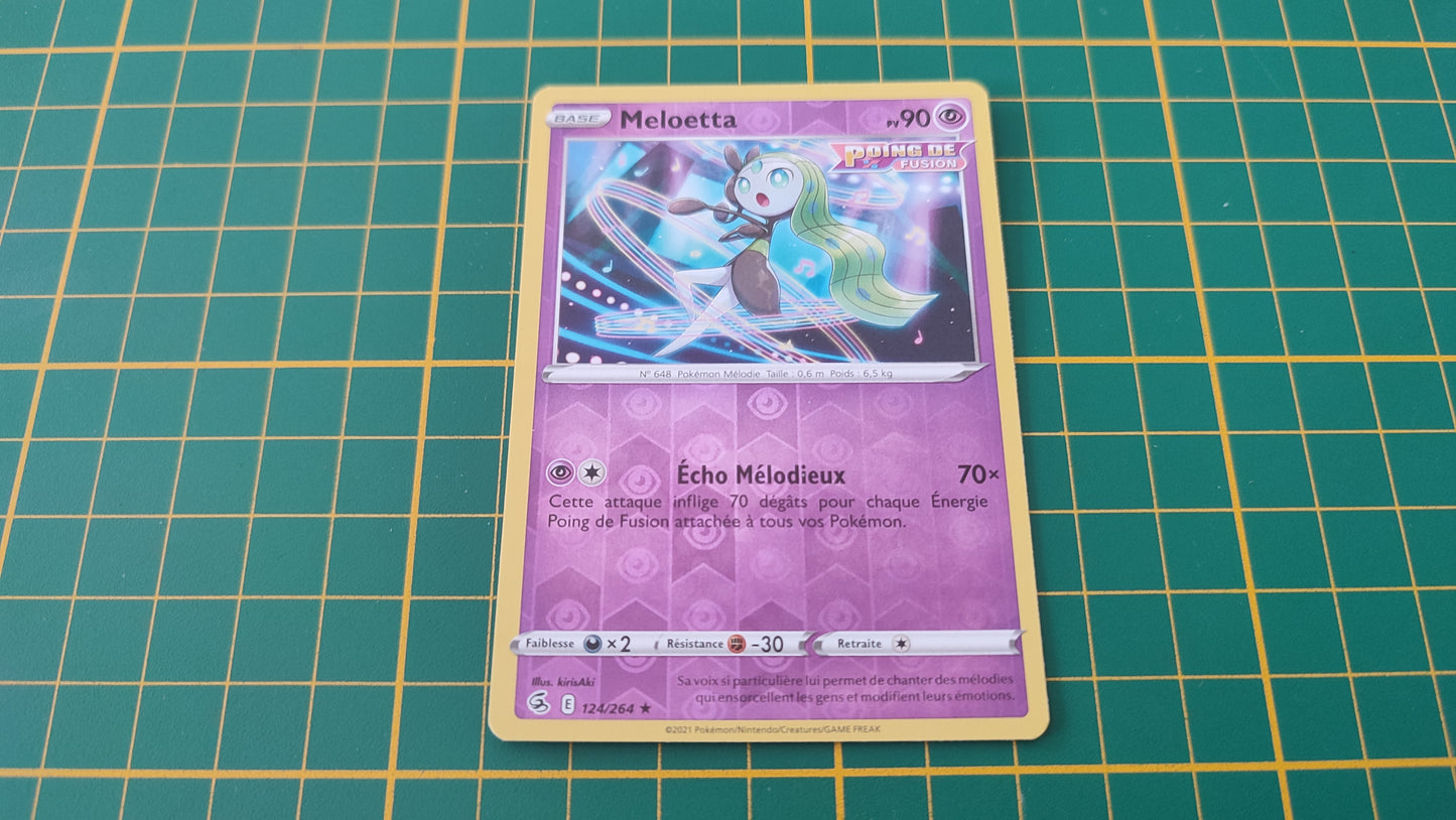 124/264 Carte Pokémon Meloetta rare reverse Epée et Bouclier EB08 Poing de Fusion #B10