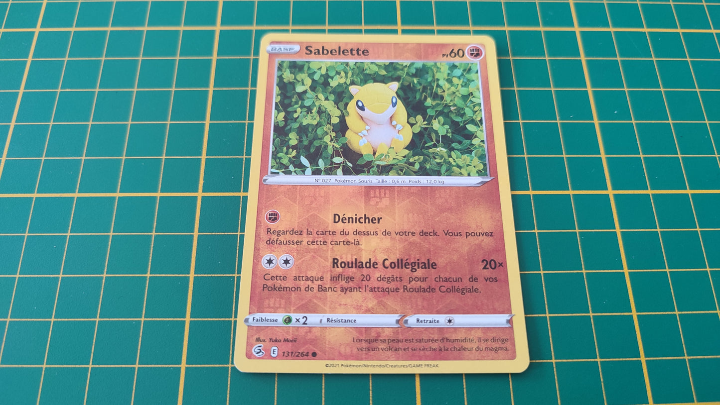 131/264 Carte Pokémon Sabelette commune reverse Epée et Bouclier EB08 Poing de Fusion #B10