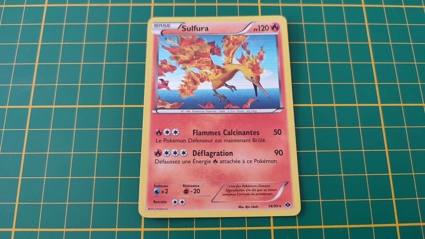 14/99 Carte Pokémon Sulfura rare holographique Noir et blanc NB04 Destinées Futures #B10