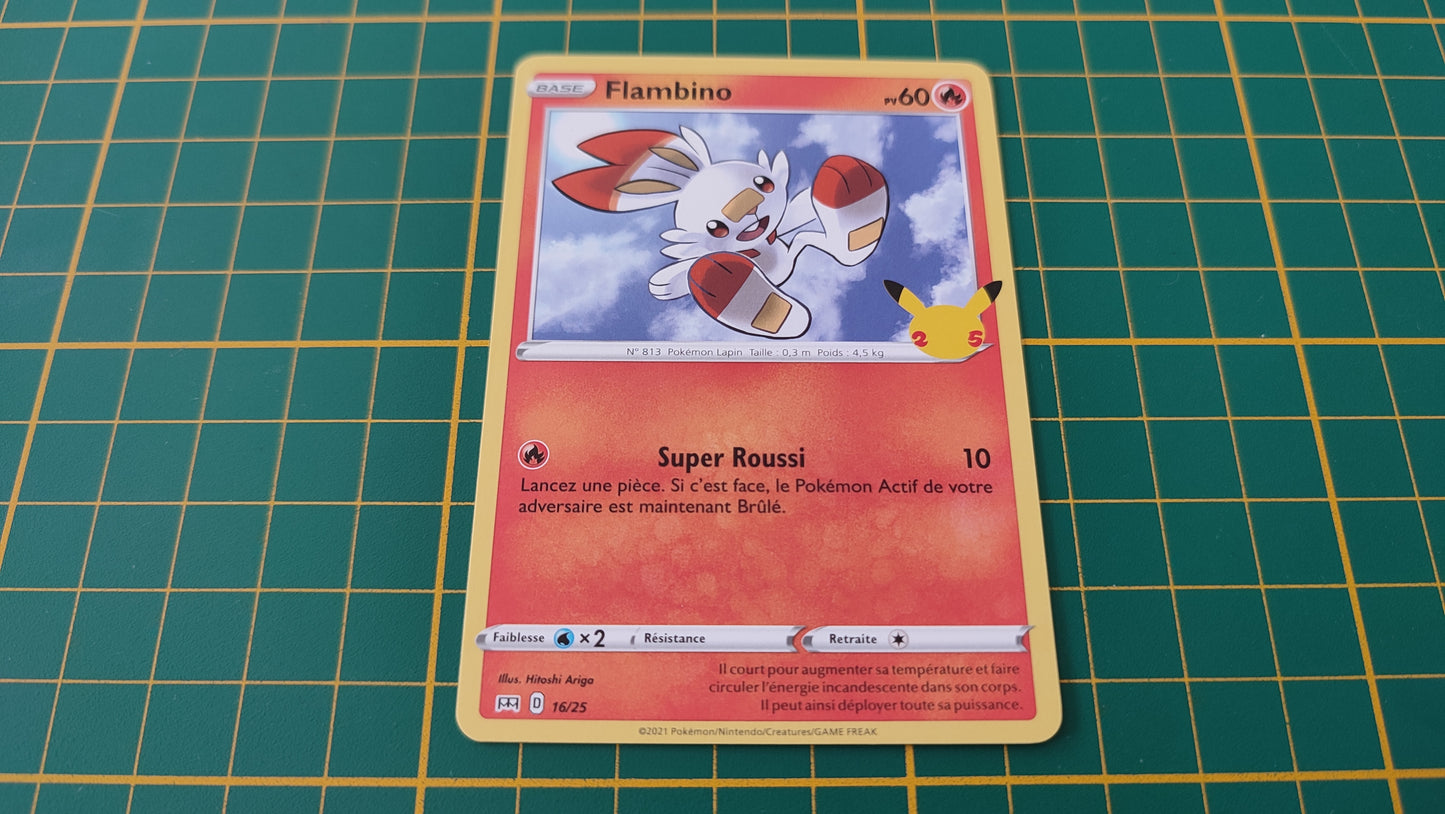 16/25 Carte Pokémon Flambino 16/25 Promo McDonald's 2021 25 ans #B91-2