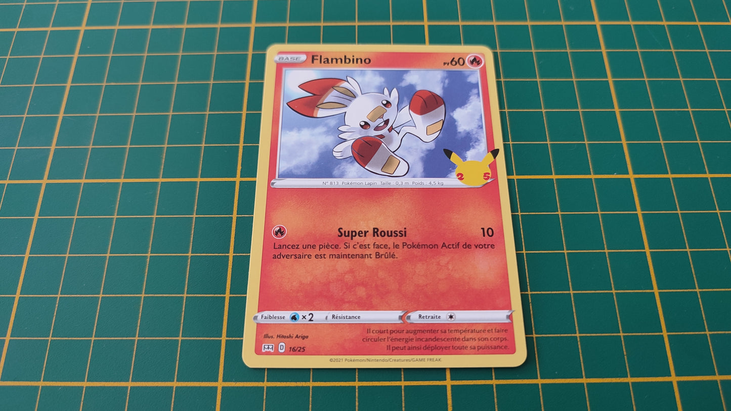 16/25 Carte Pokémon Flambino 16/25 Promo McDonald's 2021 25 ans #B91