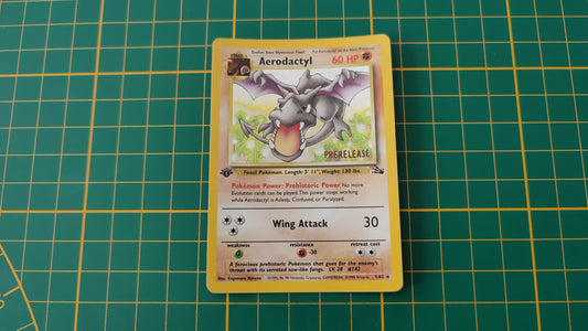 1/62 Carte Pokémon anglaise Aerodactyl 1/62 rare prerelease holographique 1ère édition fossile wizards #A73