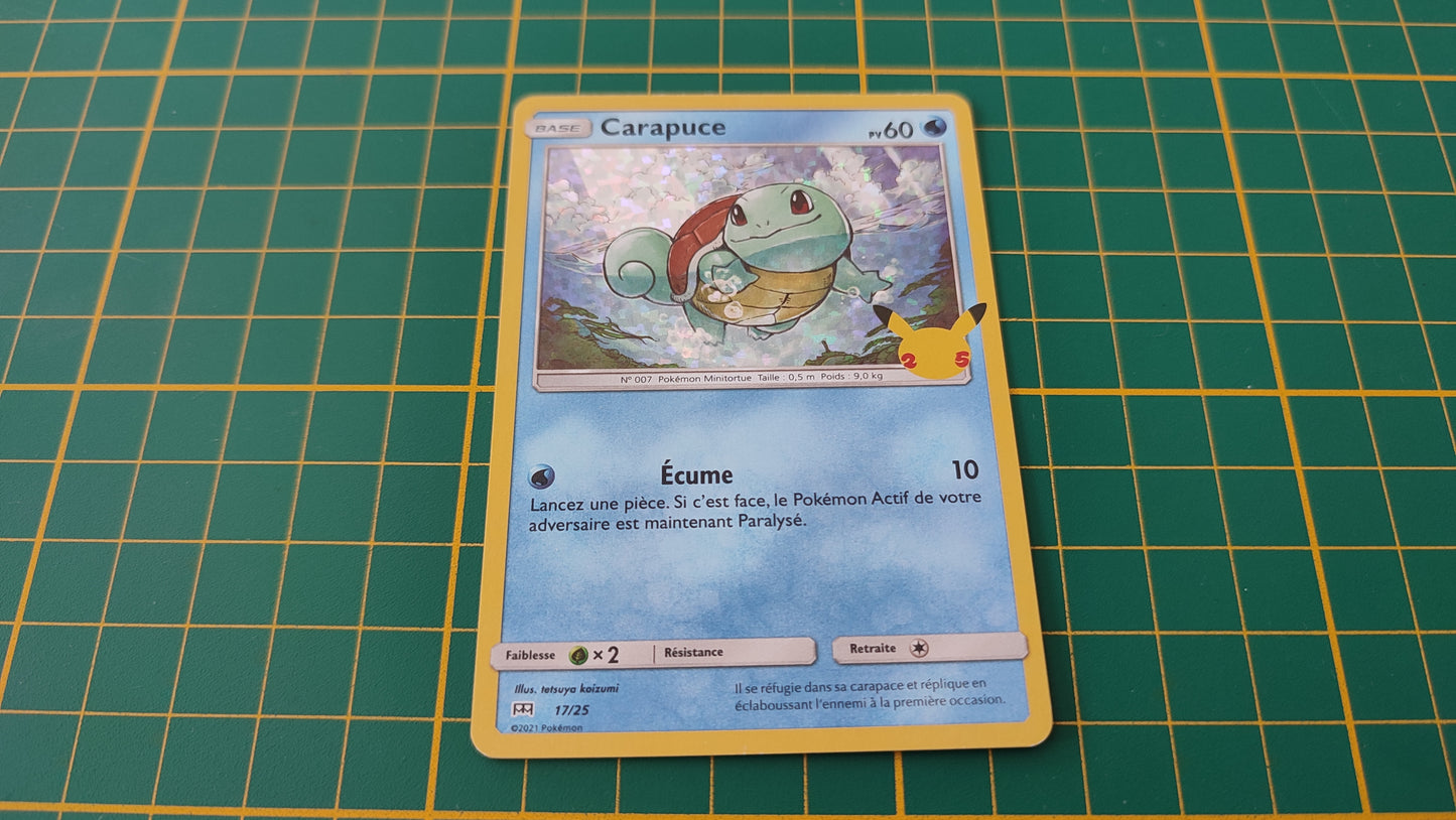 17/25 Carte Pokémon Carapuce 17/25 holographique Promo McDonald's 2021 25 ans #B91-2