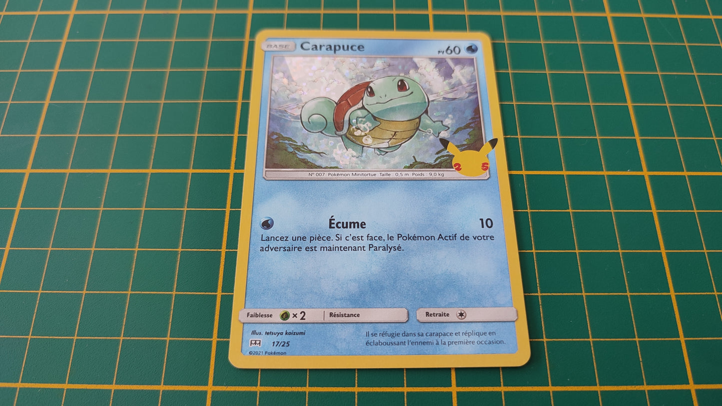 17/25 Carte Pokémon Carapuce 17/25 holographique Promo McDonald's 2021 25 ans #B91