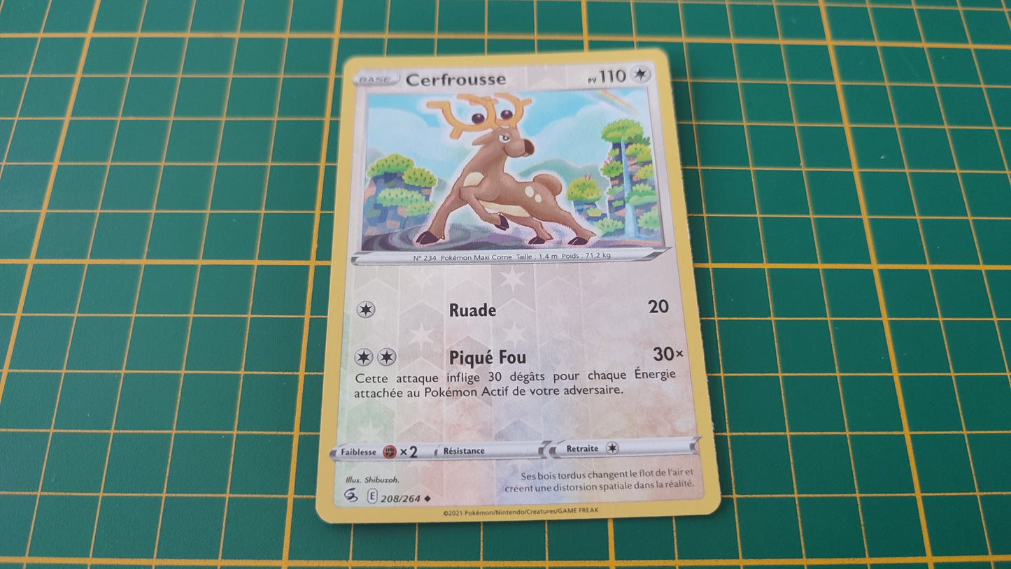 208/264 Carte Pokémon Cerfrousse peu commune reverse Epée et Bouclier EB08 Poing de Fusion #B10