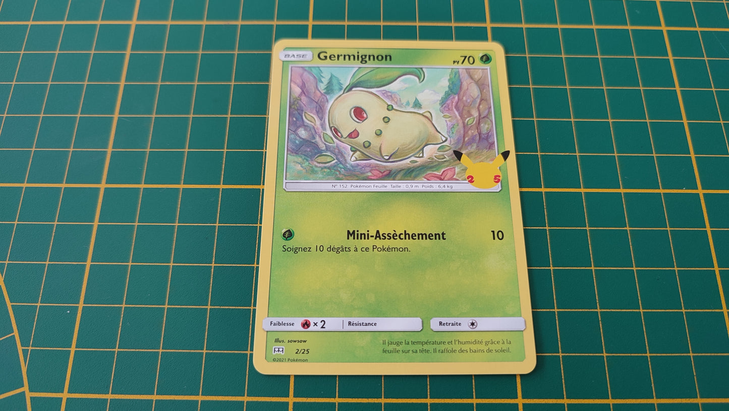 2/25 Carte Pokémon Germignon 2/25 Promo McDonald's 2021 25 ans #B91-3