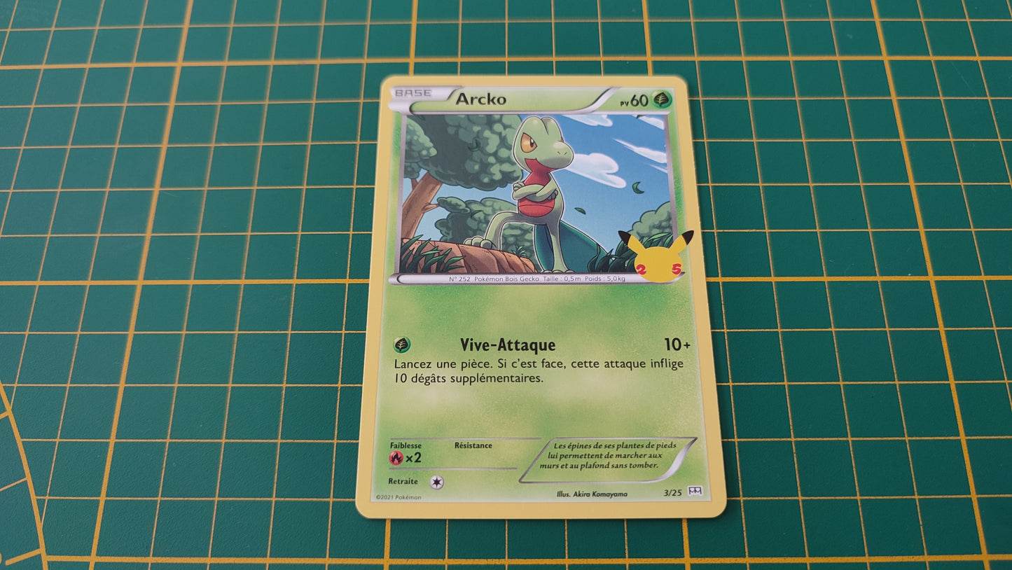 3/25 Carte Pokémon Arcko 3/25 Promo McDonald's 2021 25 ans #B91