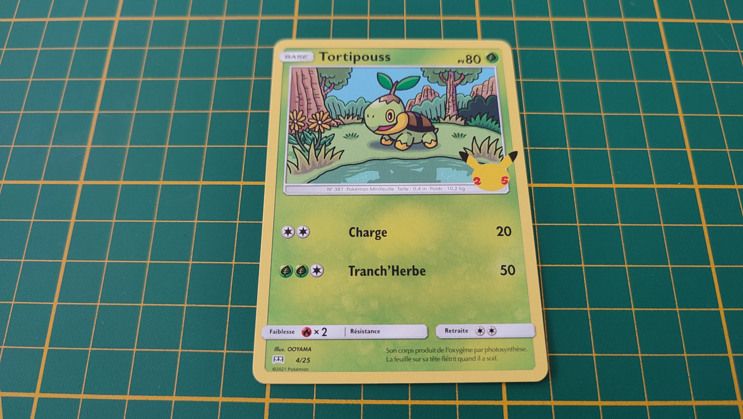 4/25 Carte Pokémon Tortipouss 4/25 Promo McDonald's 2021 25 ans #B91-3