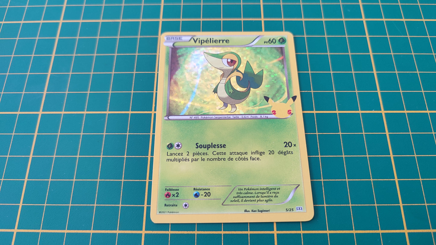 5/25 Carte Pokémon Vipélierre 5/25 Holographique Promo McDonald's 2021 25 ans #B91-2