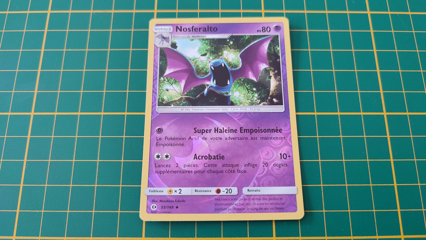 55/149 Carte Pokémon Nosferalto peu commune reverse Soleil et Lune SL01 #B10