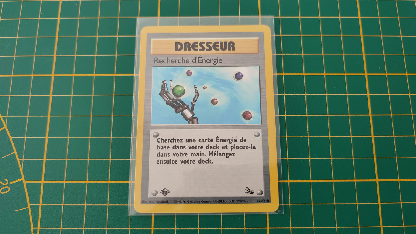 59/62 Carte Pokémon Dresseur recherche d'énergie 59/62 commune 1ère édition fossile Wizards #A73