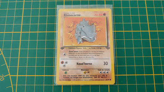 61/64 Carte Pokémon Rhinocorne 61/64 V2 commune 1ère édition Jungle Wizards #A73