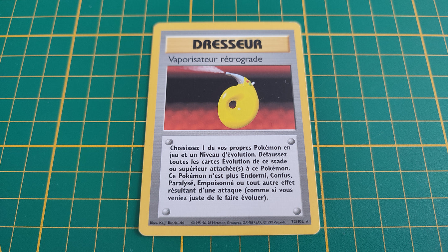 72/102 Carte Pokémon Dresseur Vaporisateur rétrograde rare 72/102 Wizards set de base #C60