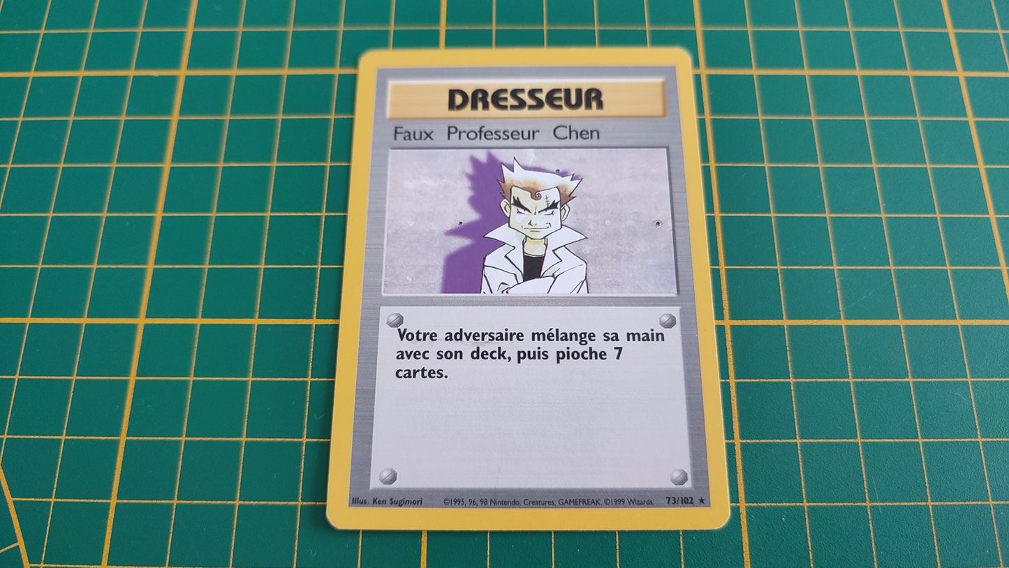 73/102 Carte Pokémon Dresseur Faux professeur Chen rare 73/102 Wizards set de base #C60