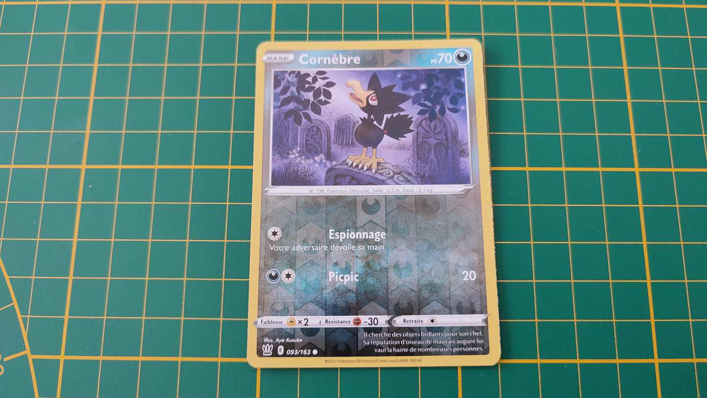 93/163 Carte Pokémon Cornèbre commune reverse Epée et Bouclier EB05 Styles de combat #B10